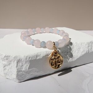Hayamoon Aura Care Healing Stone Elegant Pastel Beaded Bracelet Zodiac Charm